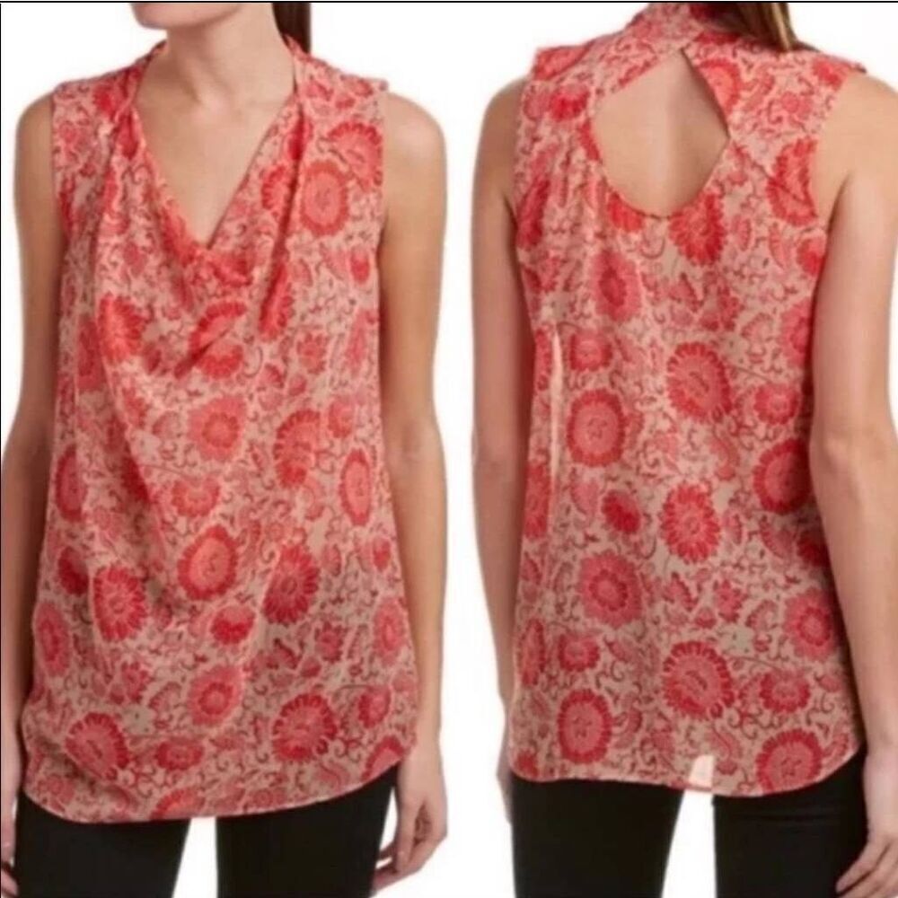 CAbi Vita Blouse Floral Print Size Large